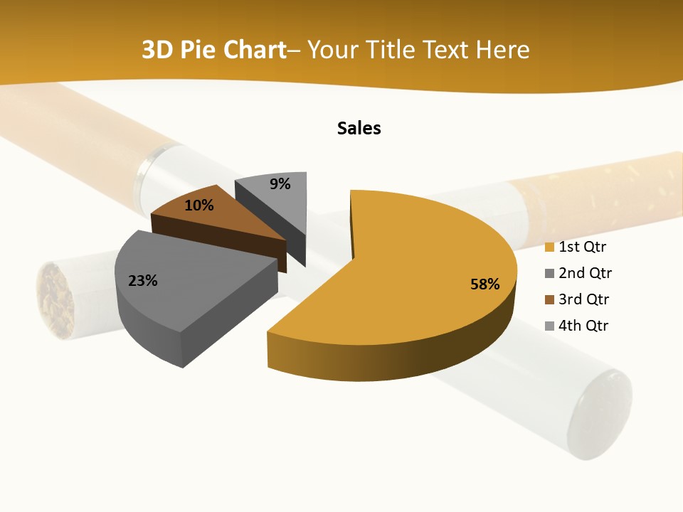 A Group Of Cigarettes On A White Background PowerPoint Template