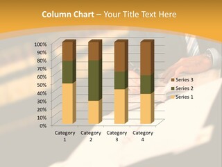 A Man In A Suit Writing On A Piece Of Paper PowerPoint Template