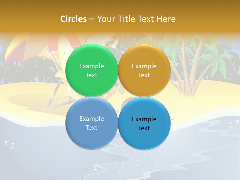 A Banana Sitting On A Beach Chair With An Umbrella PowerPoint Template