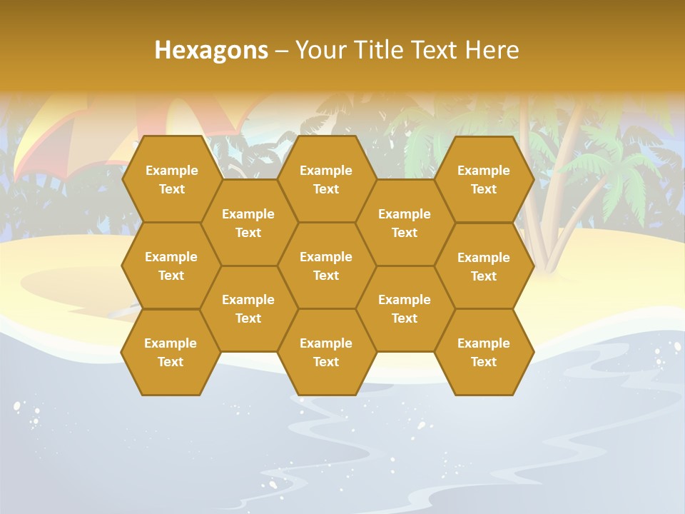 A Banana Sitting On A Beach Chair With An Umbrella PowerPoint Template