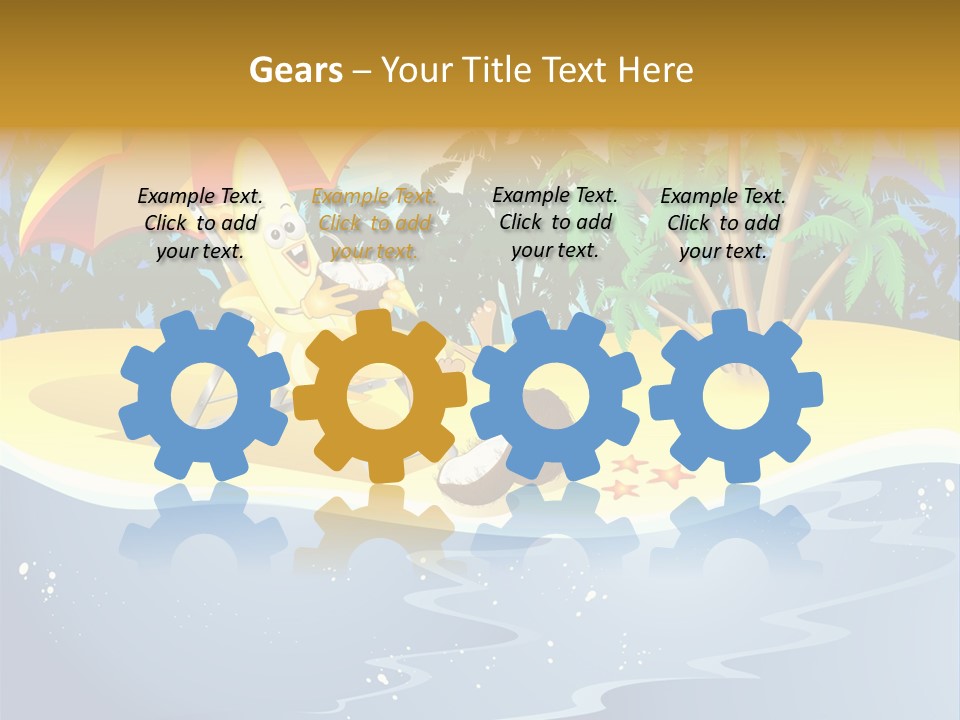 A Banana Sitting On A Beach Chair With An Umbrella PowerPoint Template