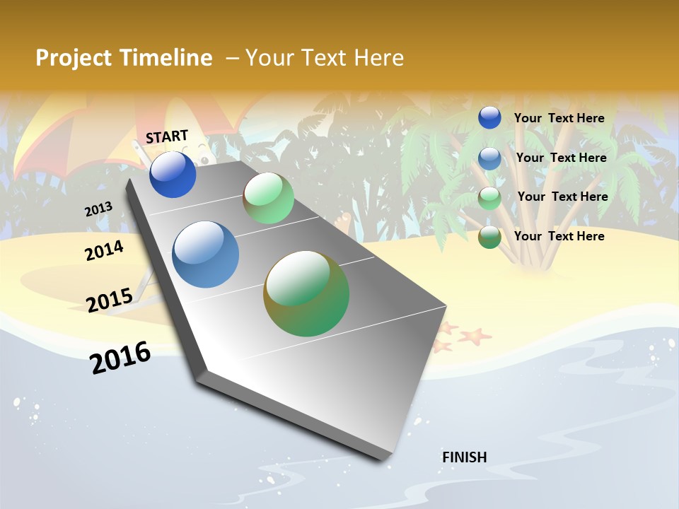 A Banana Sitting On A Beach Chair With An Umbrella PowerPoint Template