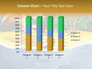 A Banana Sitting On A Beach Chair With An Umbrella PowerPoint Template