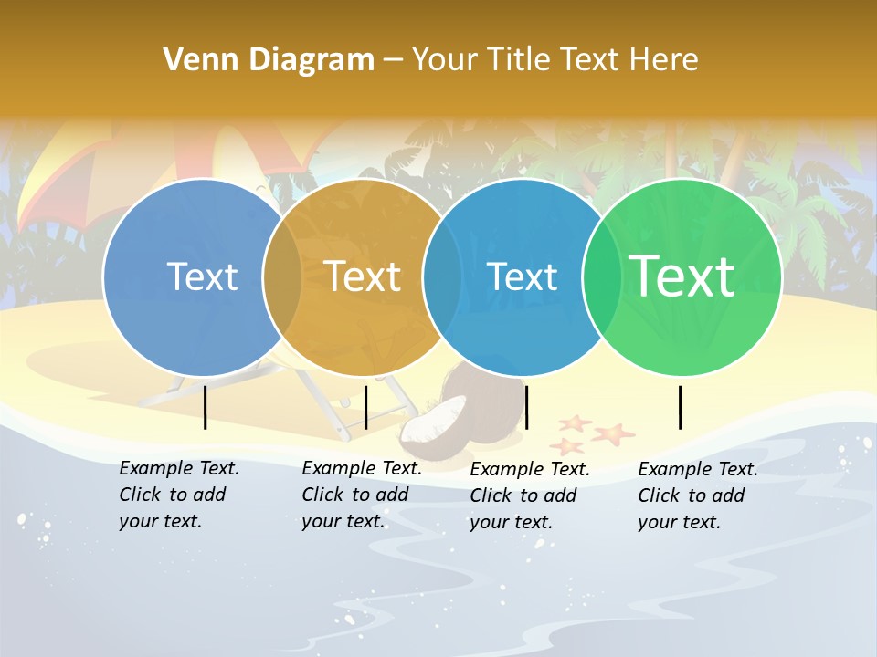 A Banana Sitting On A Beach Chair With An Umbrella PowerPoint Template