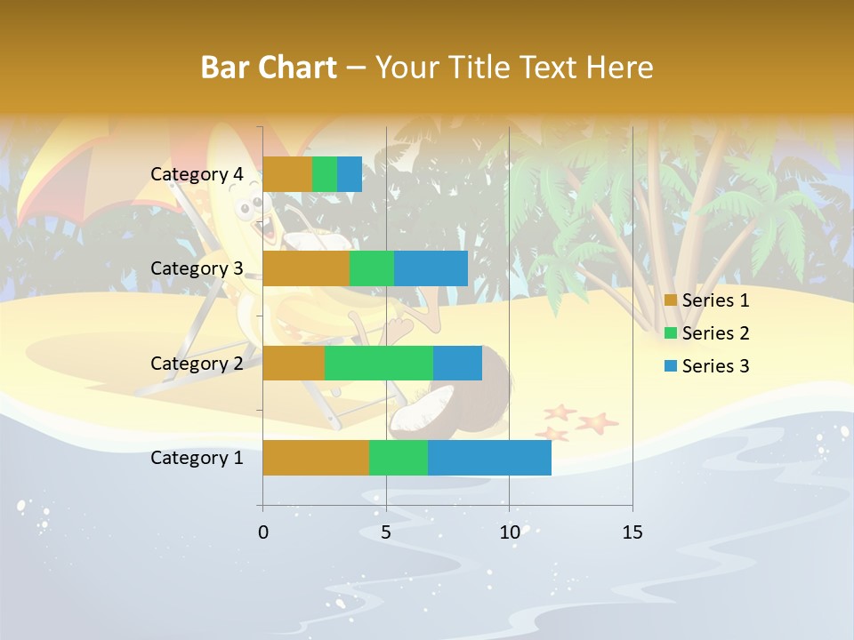 A Banana Sitting On A Beach Chair With An Umbrella PowerPoint Template