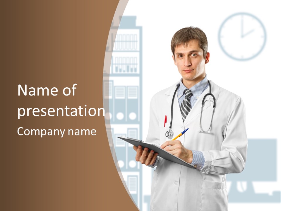 Working Hospital Man PowerPoint Template