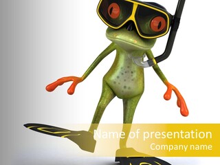 Green Toad Closeup PowerPoint Template