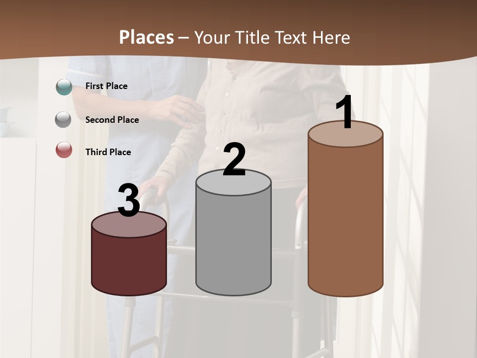 A Woman With A Walker Talking To A Man In A Kitchen PowerPoint Template