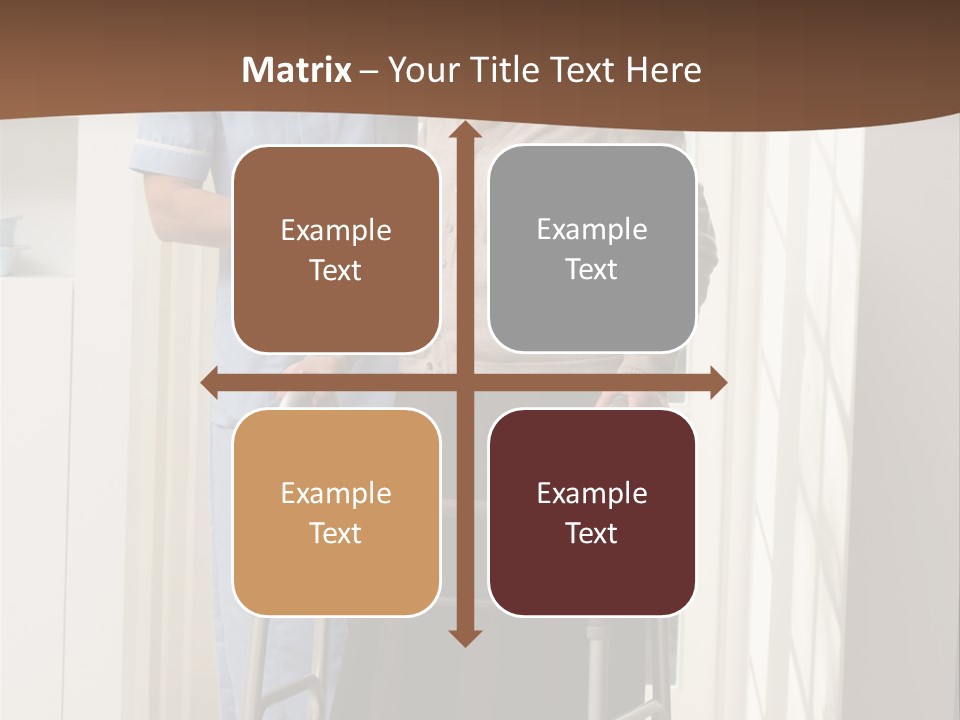 A Woman With A Walker Talking To A Man In A Kitchen PowerPoint Template