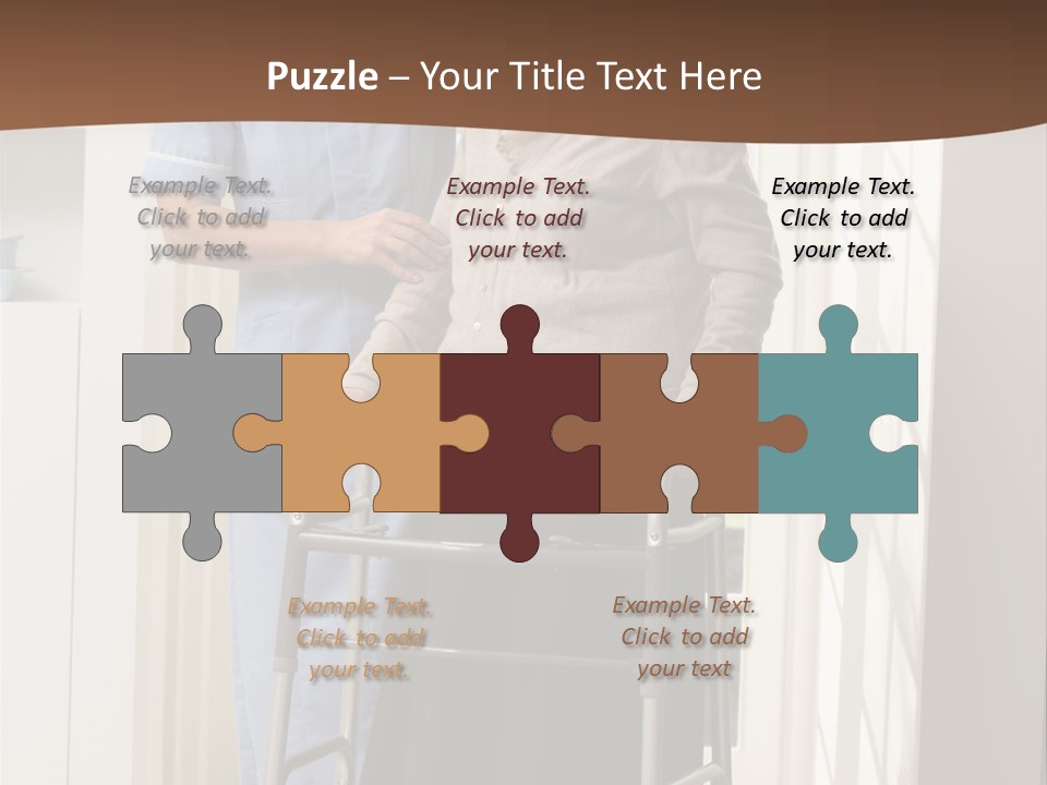 A Woman With A Walker Talking To A Man In A Kitchen PowerPoint Template