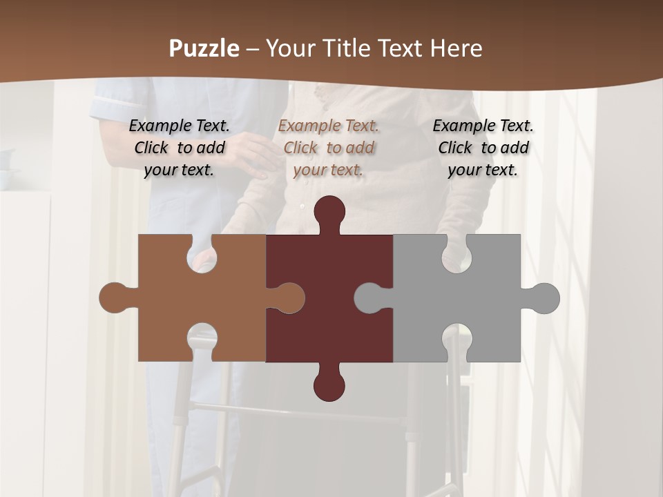 A Woman With A Walker Talking To A Man In A Kitchen PowerPoint Template