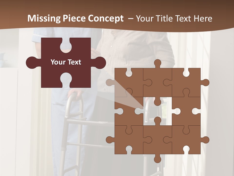 A Woman With A Walker Talking To A Man In A Kitchen PowerPoint Template