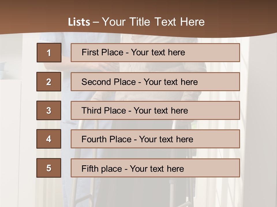A Woman With A Walker Talking To A Man In A Kitchen PowerPoint Template