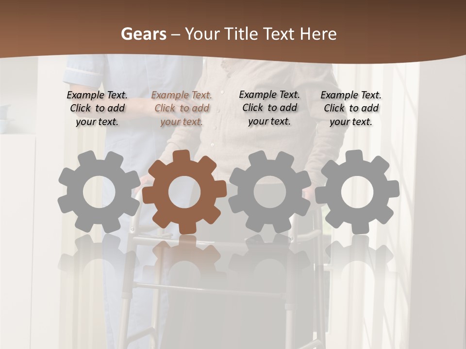 A Woman With A Walker Talking To A Man In A Kitchen PowerPoint Template