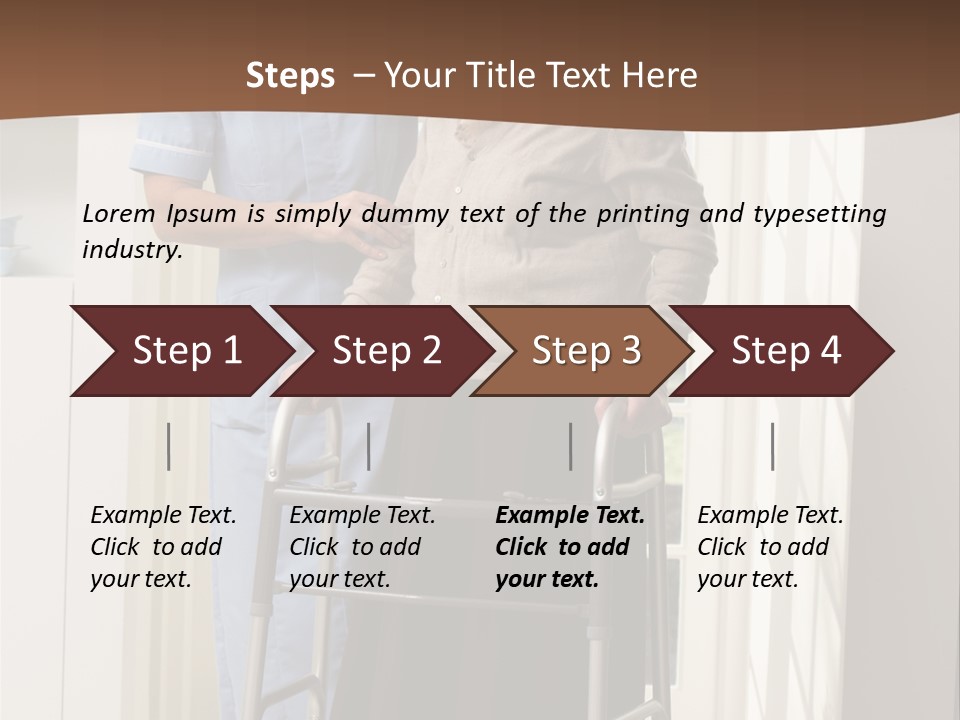 A Woman With A Walker Talking To A Man In A Kitchen PowerPoint Template
