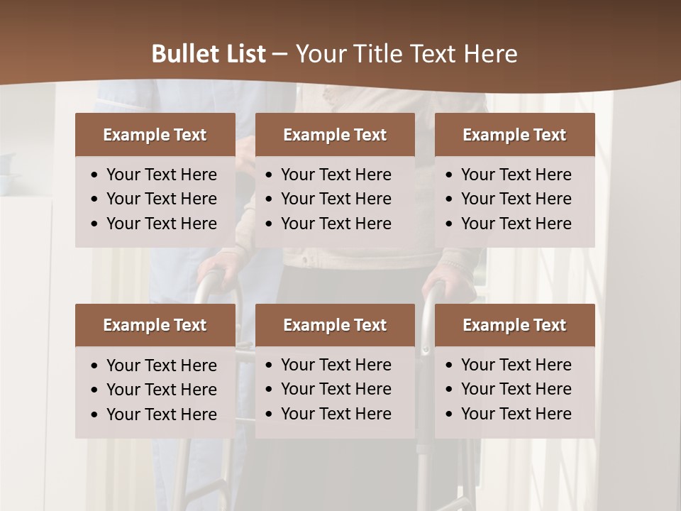 A Woman With A Walker Talking To A Man In A Kitchen PowerPoint Template
