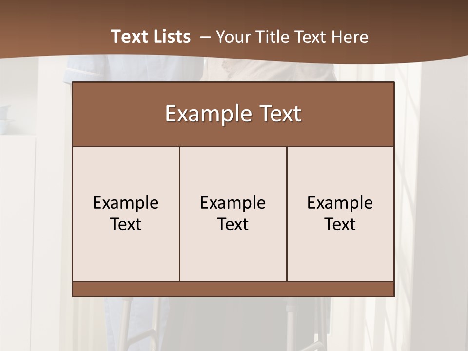 A Woman With A Walker Talking To A Man In A Kitchen PowerPoint Template