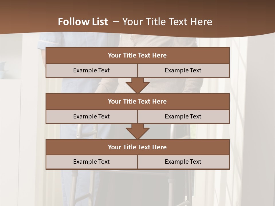 A Woman With A Walker Talking To A Man In A Kitchen PowerPoint Template