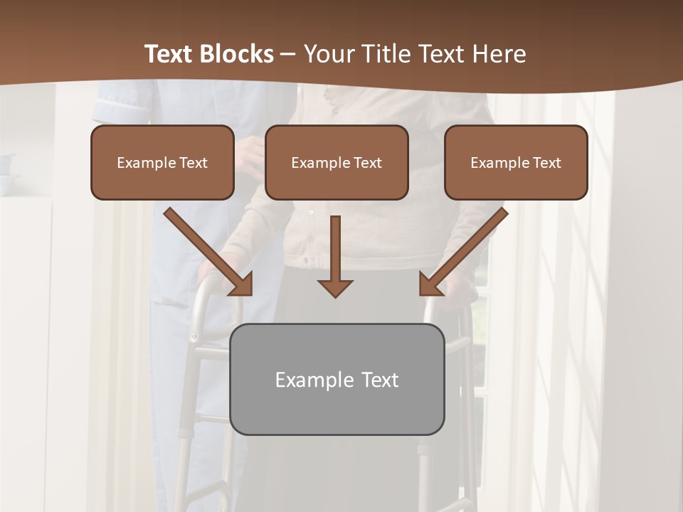 A Woman With A Walker Talking To A Man In A Kitchen PowerPoint Template