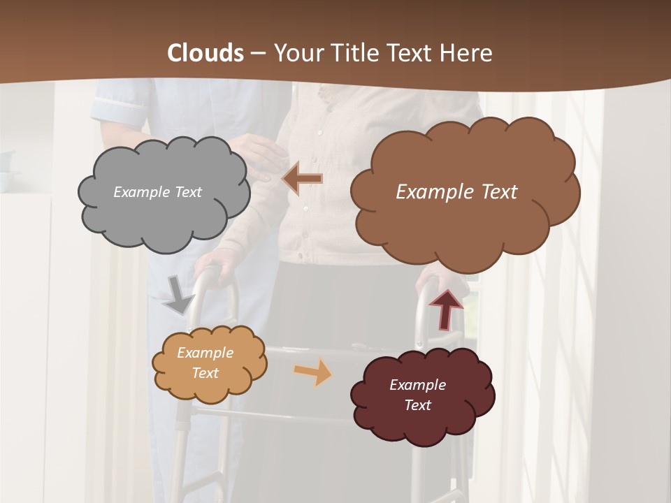 A Woman With A Walker Talking To A Man In A Kitchen PowerPoint Template