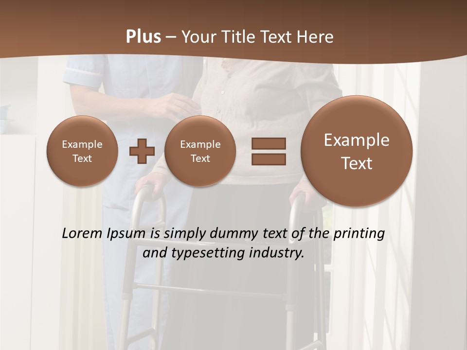 A Woman With A Walker Talking To A Man In A Kitchen PowerPoint Template