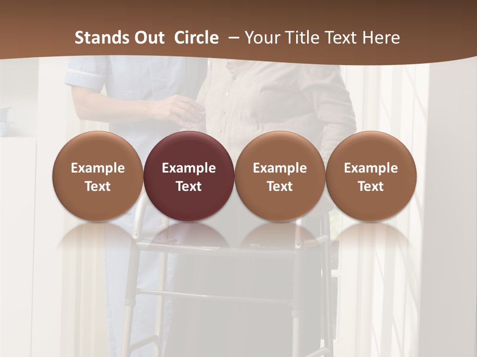 A Woman With A Walker Talking To A Man In A Kitchen PowerPoint Template