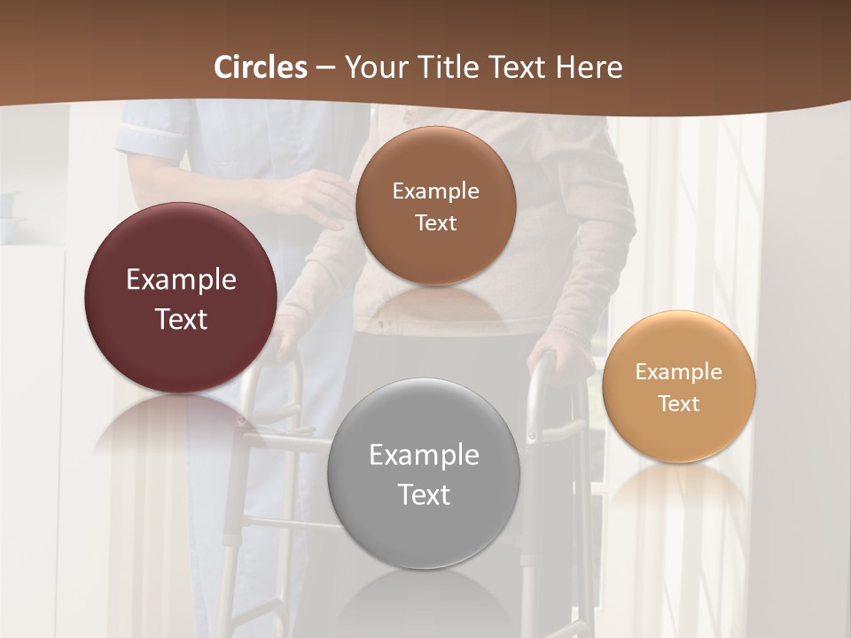 A Woman With A Walker Talking To A Man In A Kitchen PowerPoint Template