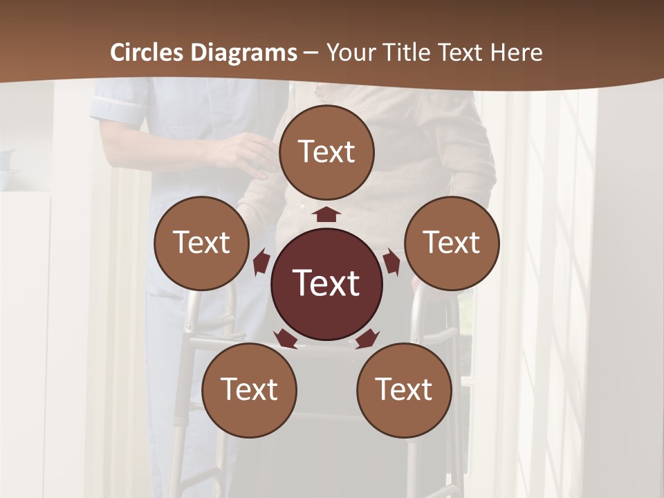 A Woman With A Walker Talking To A Man In A Kitchen PowerPoint Template