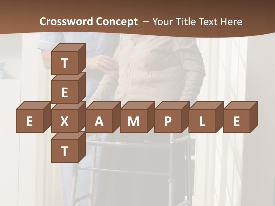 A Woman With A Walker Talking To A Man In A Kitchen PowerPoint Template