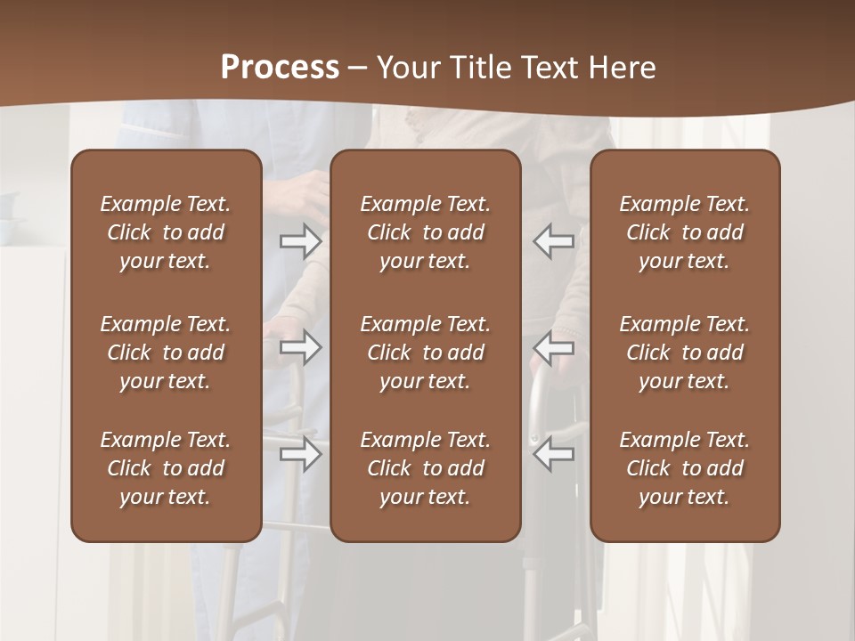 A Woman With A Walker Talking To A Man In A Kitchen PowerPoint Template