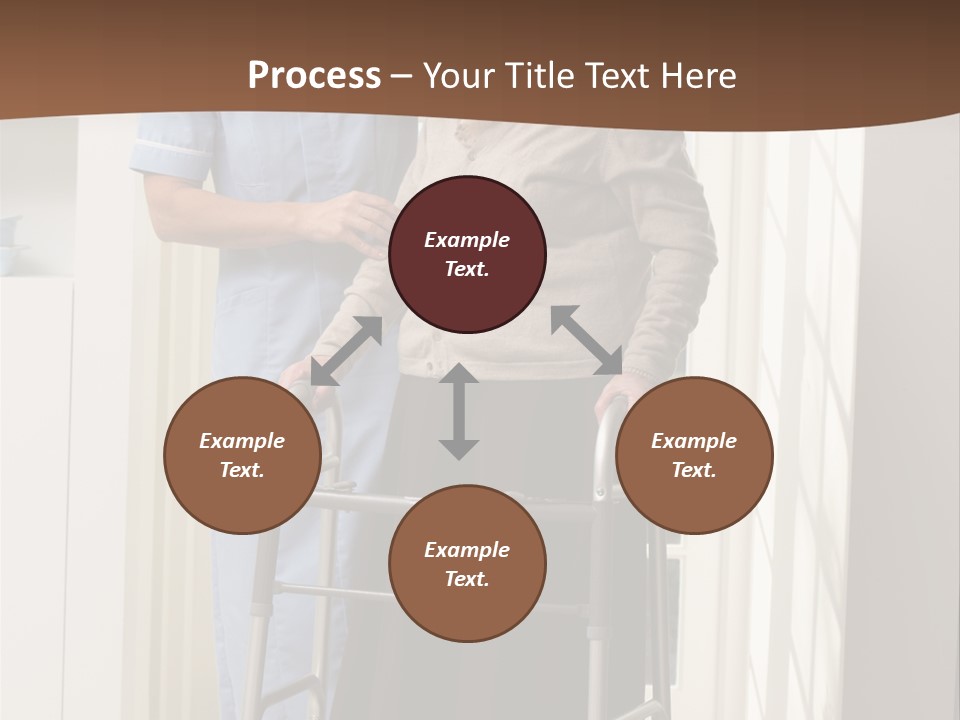 A Woman With A Walker Talking To A Man In A Kitchen PowerPoint Template