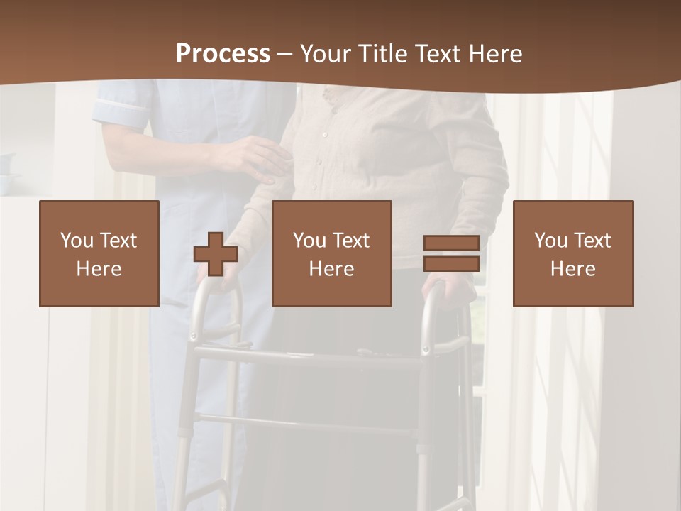 A Woman With A Walker Talking To A Man In A Kitchen PowerPoint Template