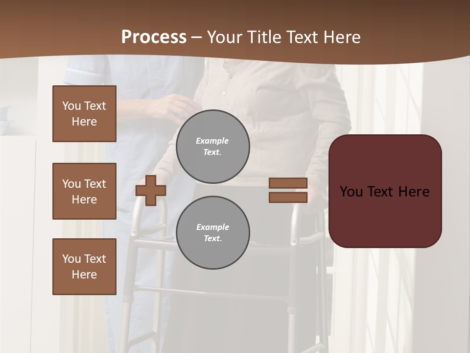 A Woman With A Walker Talking To A Man In A Kitchen PowerPoint Template