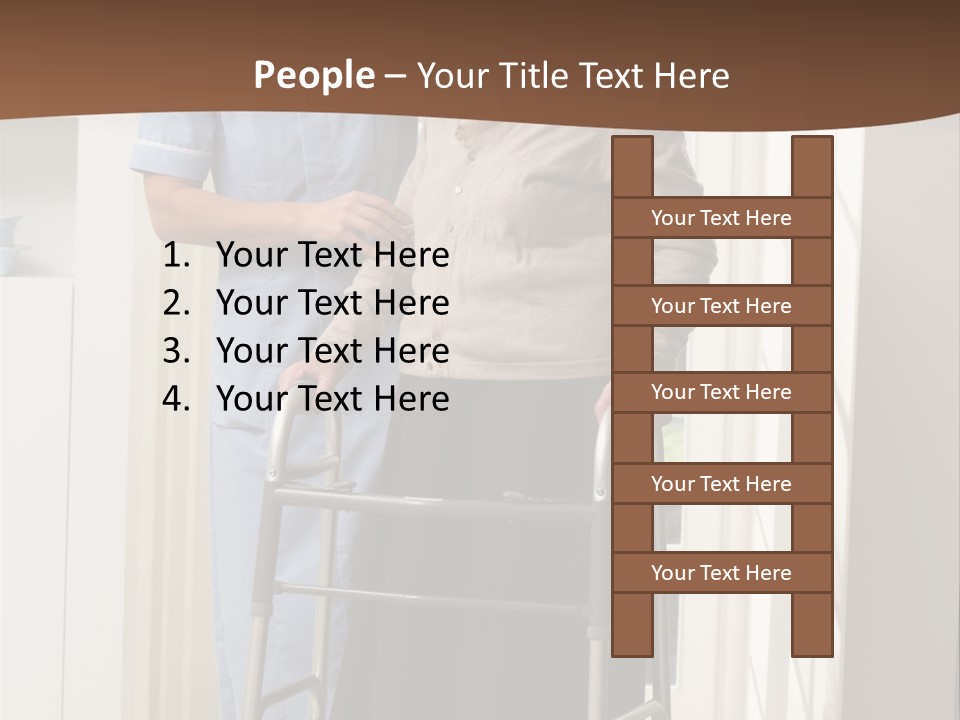 A Woman With A Walker Talking To A Man In A Kitchen PowerPoint Template