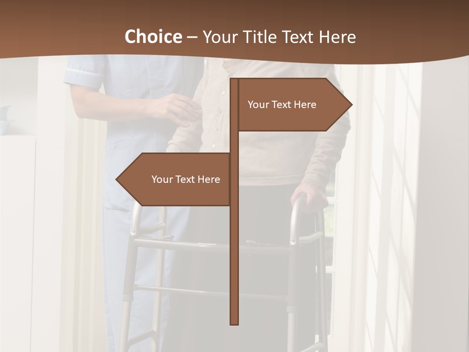 A Woman With A Walker Talking To A Man In A Kitchen PowerPoint Template