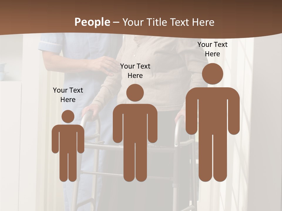 A Woman With A Walker Talking To A Man In A Kitchen PowerPoint Template