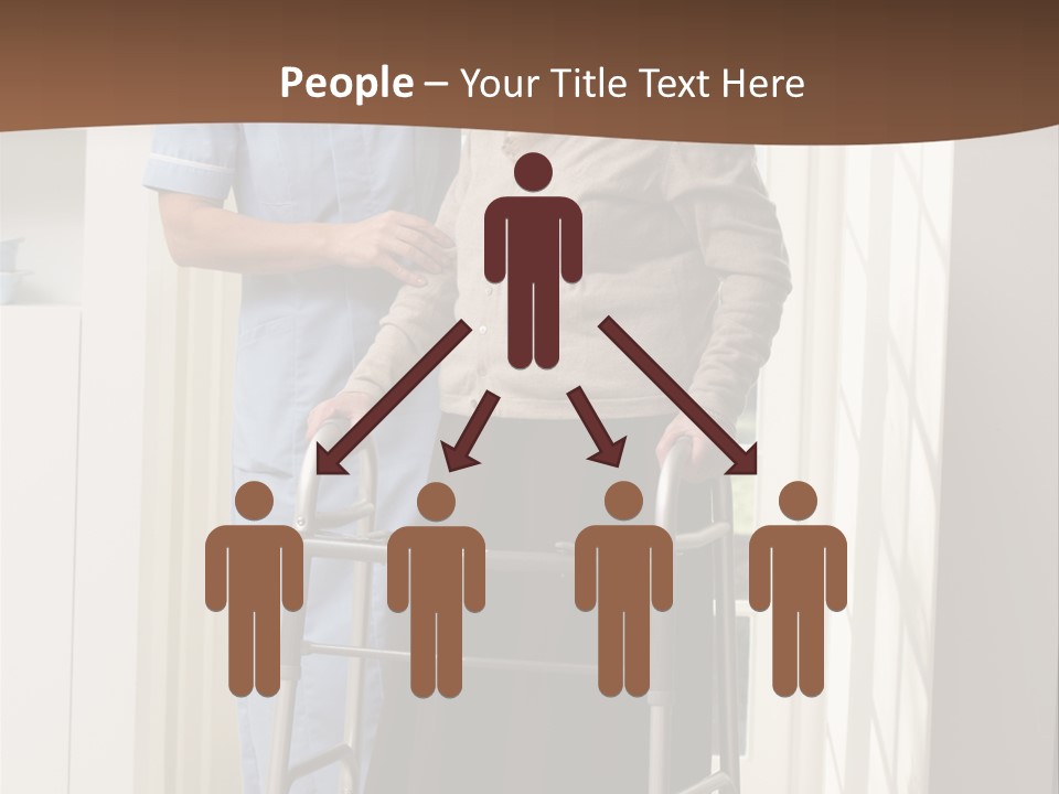 A Woman With A Walker Talking To A Man In A Kitchen PowerPoint Template