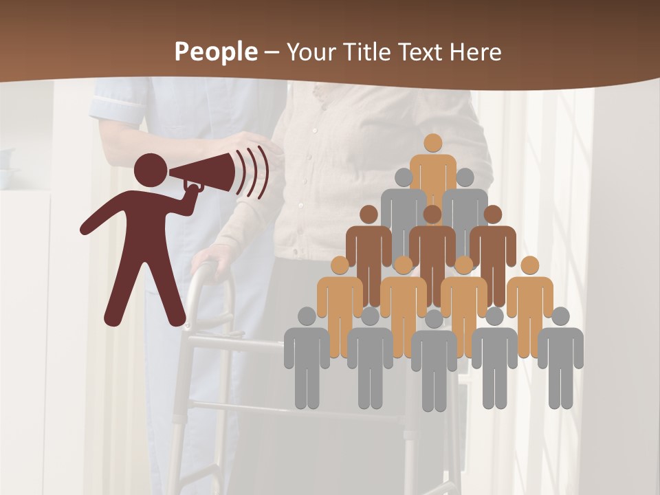 A Woman With A Walker Talking To A Man In A Kitchen PowerPoint Template