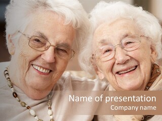 Two People Happy Horizontal PowerPoint Template