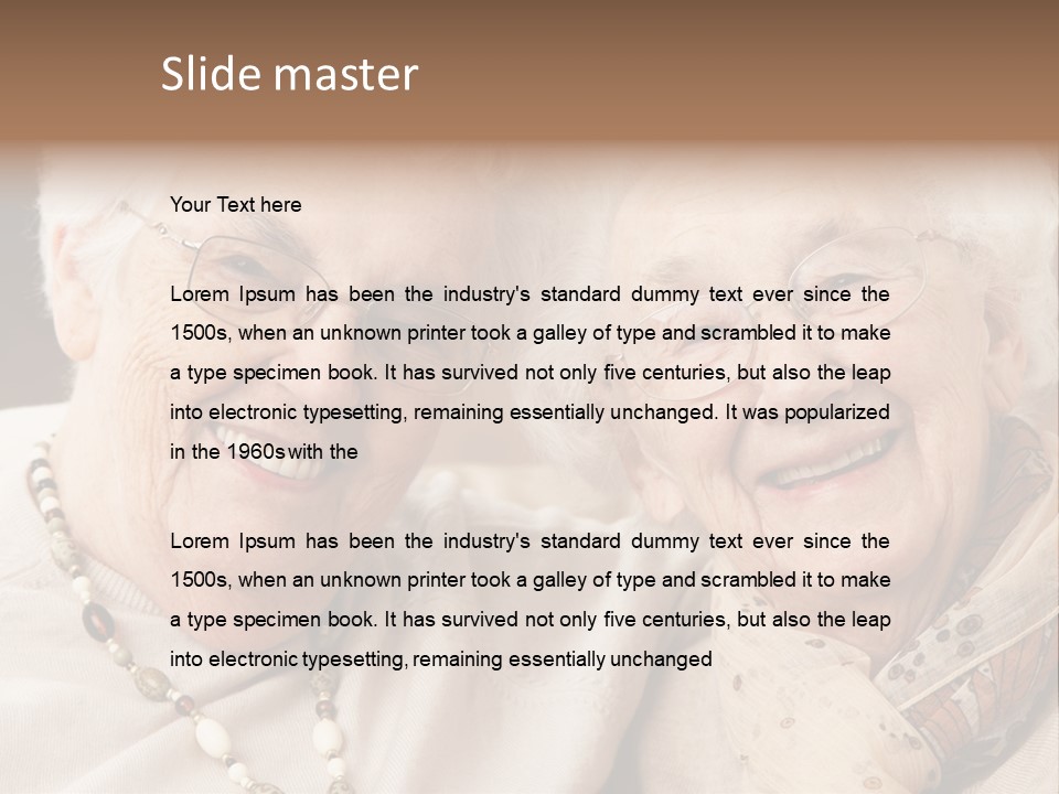 Two People Happy Horizontal PowerPoint Template