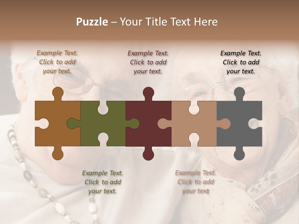 Two People Happy Horizontal PowerPoint Template