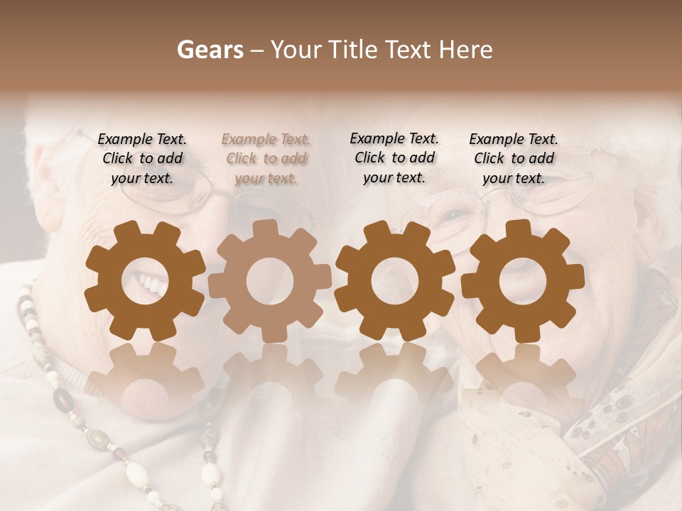 Two People Happy Horizontal PowerPoint Template