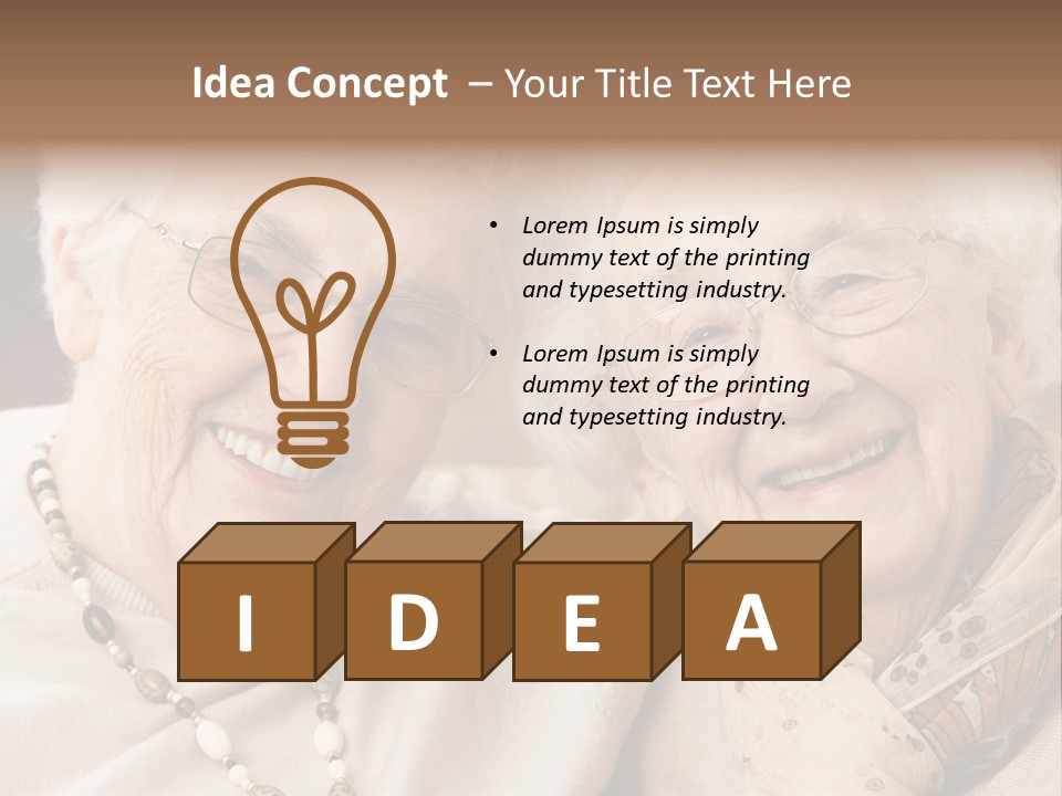 Two People Happy Horizontal PowerPoint Template