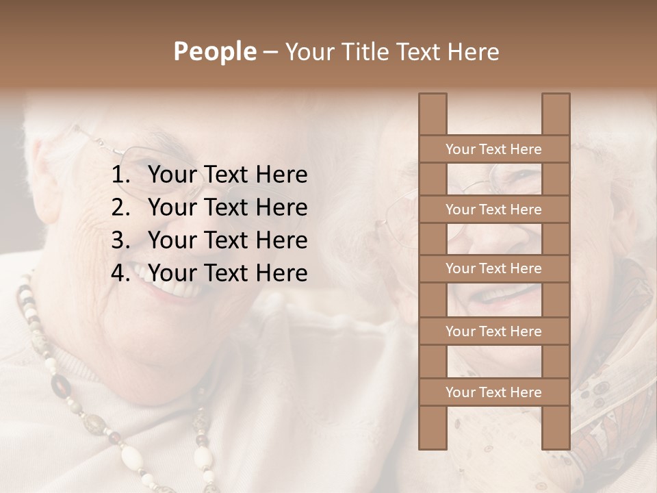 Two People Happy Horizontal PowerPoint Template