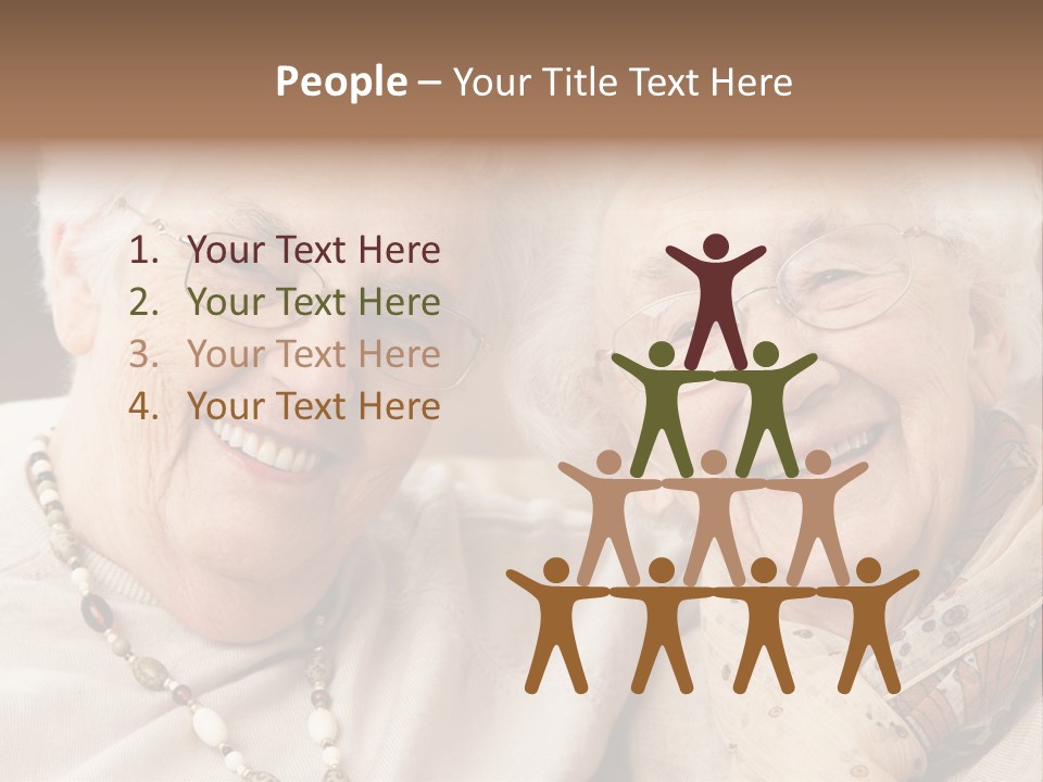 Two People Happy Horizontal PowerPoint Template