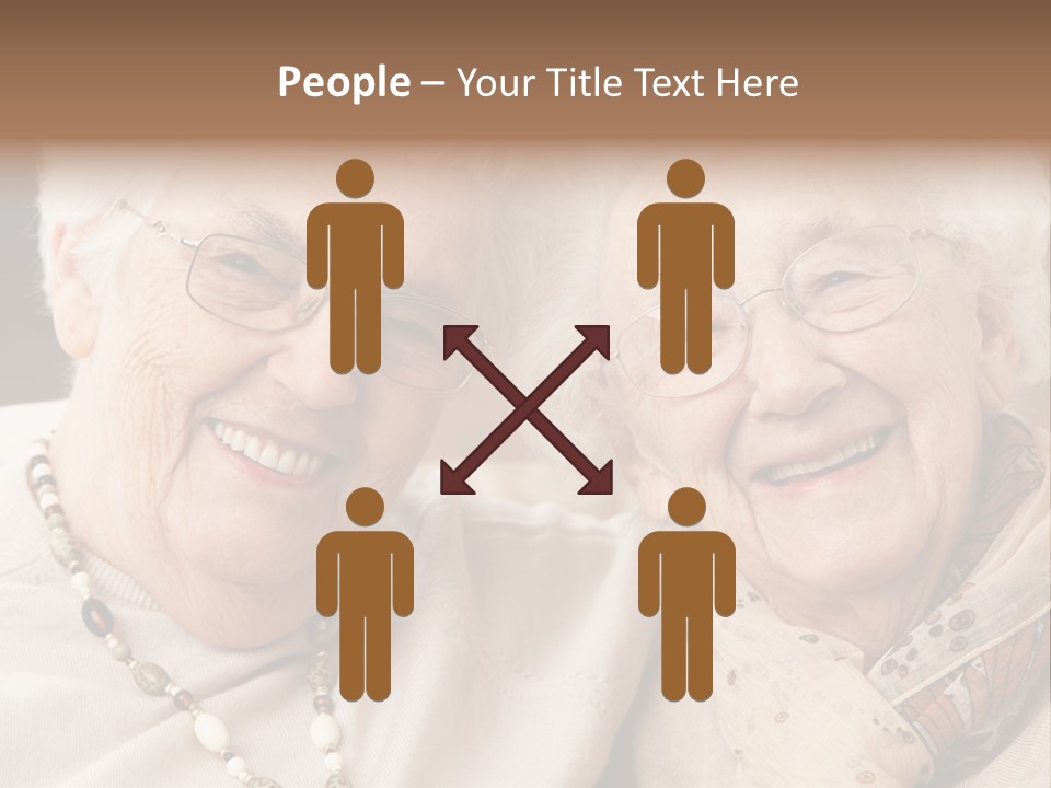 Two People Happy Horizontal PowerPoint Template