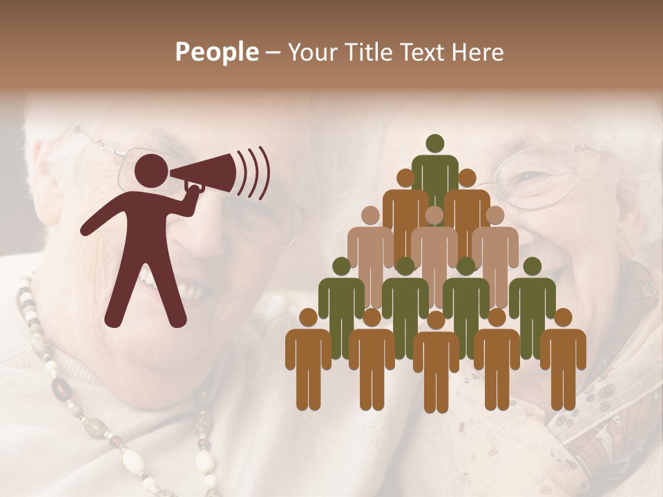 Two People Happy Horizontal PowerPoint Template