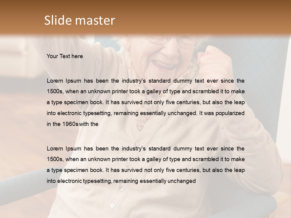 Armchair Joy Female PowerPoint Template