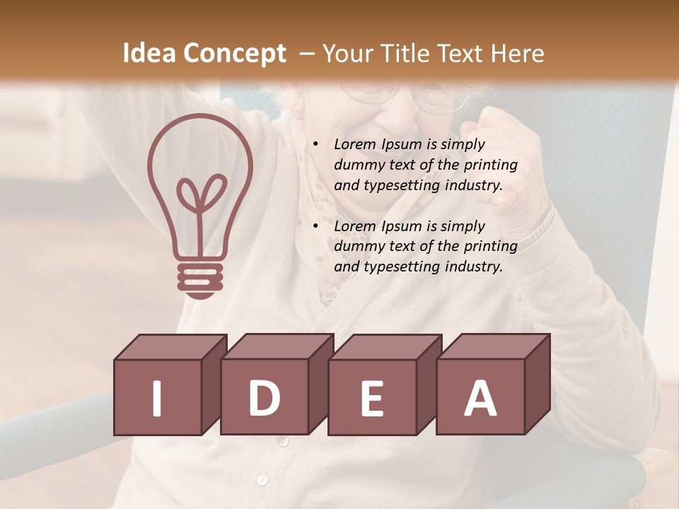 Armchair Joy Female PowerPoint Template