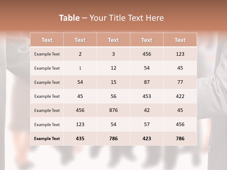 Two Men Shaking Hands In Front Of A Group Of People PowerPoint Template